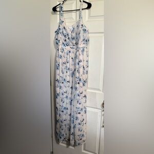 Motherhood Floral Maternity Dress- Cream/Pink and Blue